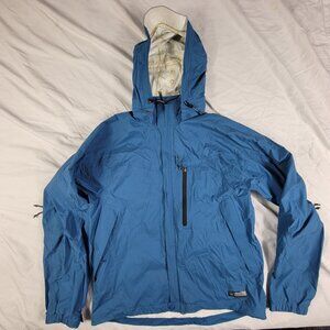 REI Mens Medium Blue Rain Windbreaker Jacket Casual Outdoors Winter Camping